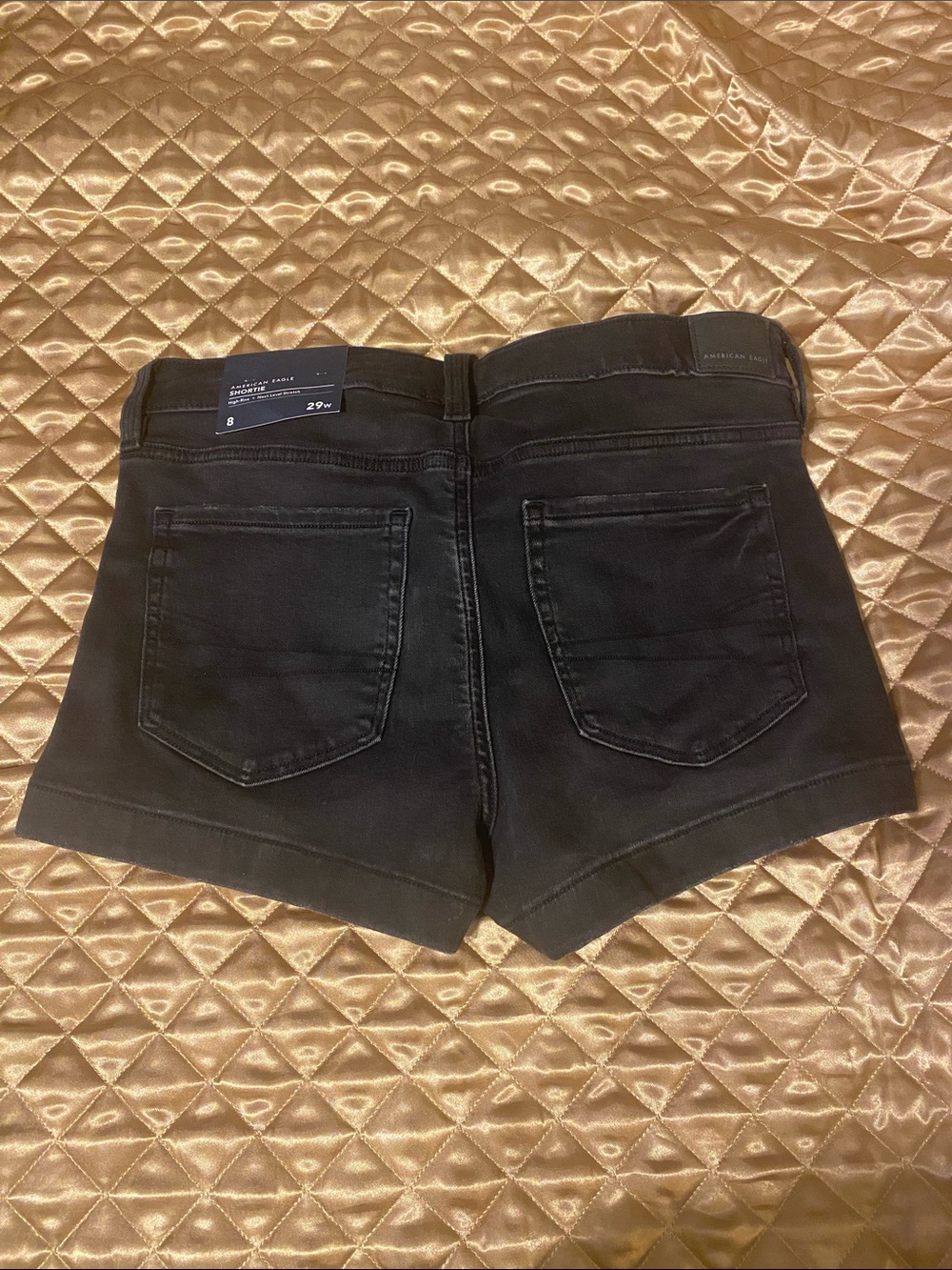 American Eagle Outfitters Black Denim High-Rise Women’s Shorts - Picture 3 of 5